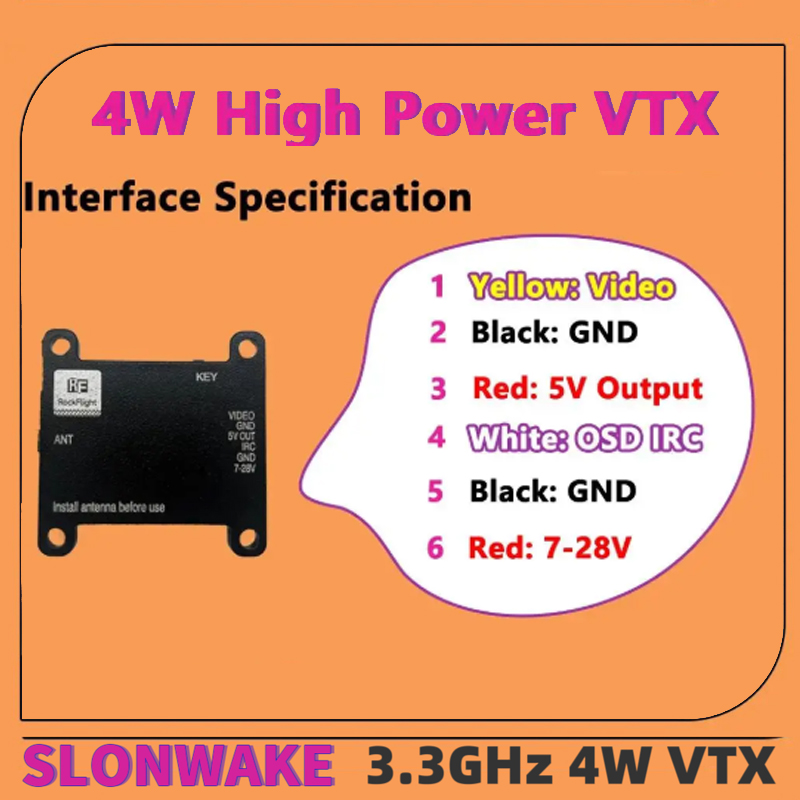 SLONWAKE FPV 3.3G 16CH 4000mW  - Drone Transmitter recension och pris